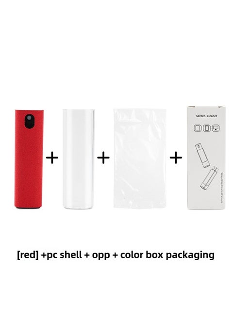 Mobile Phone Screen Cleaner Portable Spray Wipe Integrated Digital Computer Screen Cleaner Mobile Phone Screen Cleaner-Color:Pc+color Box Packaging: Red