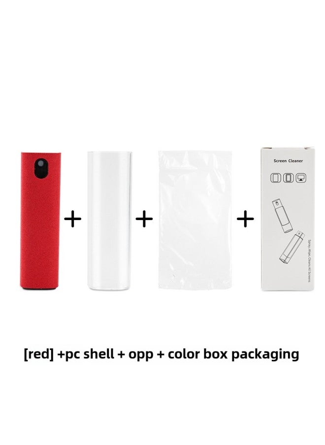 Generic - Mobile Phone Screen Cleaner Portable Spray Wipe Integrated Digital Computer Screen Cleaner Mobile Phone Screen Cleaner-Color:Pc+color Box Packaging: Red - Image 1