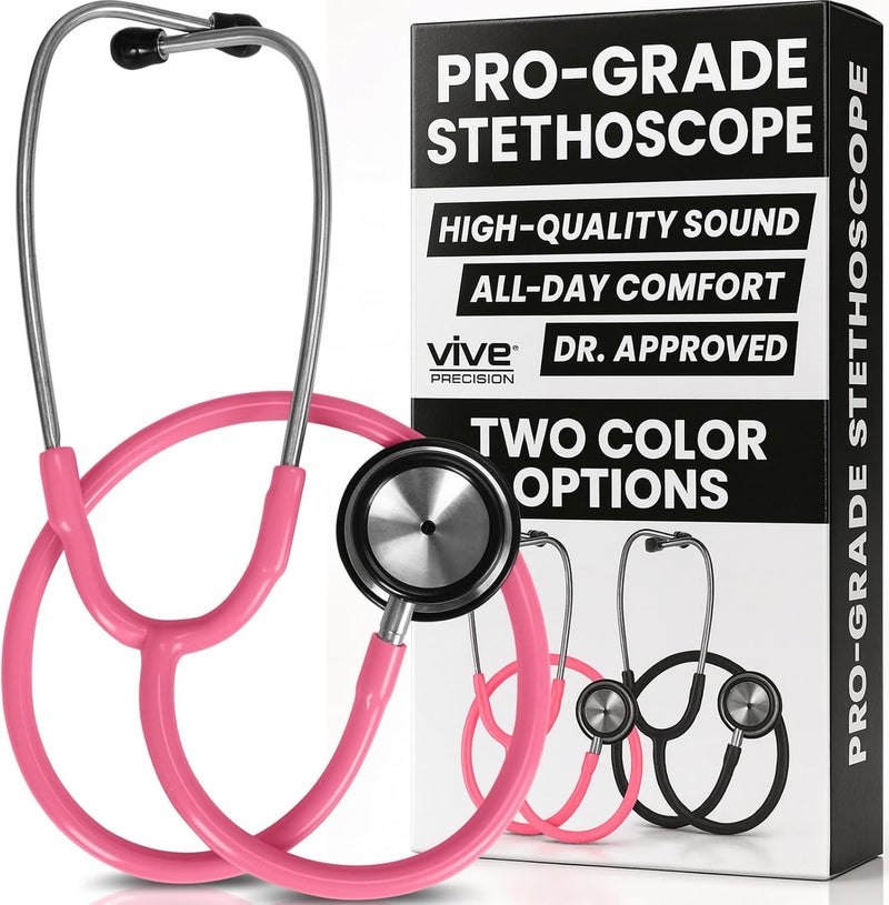 Vive PRECISION Dualhead Stethoscope - Dual Head Diaphragm Bell for Nurses, ER, Cardiology, Veterinary, Fetal Pediatrics Blood Pressure Kit - Double Barrel Chestpiece Device For Doctors, Students - Image 1