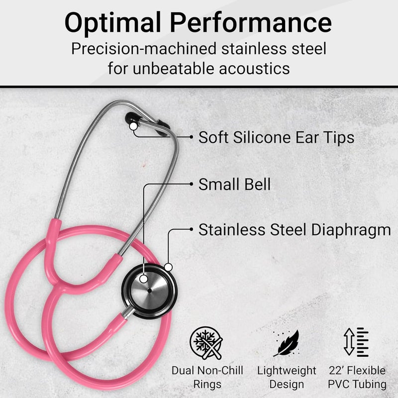 Vive PRECISION Dualhead Stethoscope - Dual Head Diaphragm Bell for Nurses, ER, Cardiology, Veterinary, Fetal Pediatrics Blood Pressure Kit - Double Barrel Chestpiece Device For Doctors, Students - Image 5