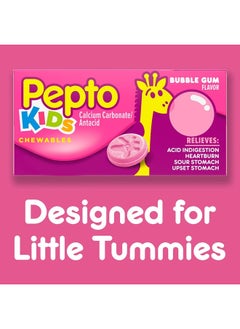 Pepto Bismol Pepto Kid's Chewable Tablets for Heartburn, Acid Indigestion, Sour Stomach, and Upset Stomach, Bubblegum Flavor, 72 Count (Pack of 3)  - Image 4