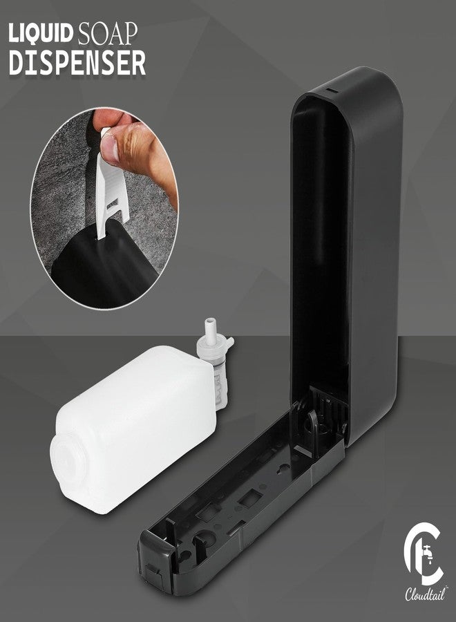 Cloudtail® Soap Dispenser|Dolphin|Hand Wash|Gel|Foam|DishWash|Liquid|Lotion|Shampoo|Sanitizer|Conditioner|Wall Mount|Ideal for: Kitchen|Bathroom|Material: ABS-Plastic|Size: 400ml|Color: Black|Set of 2 - Image 5
