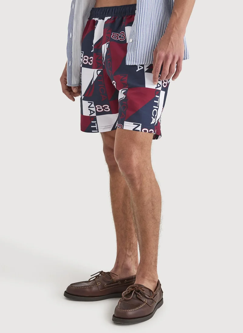 Nautica  Men 7 Inch Swim Shorts for Beach and Pool Wear-Blue for Men | Best Price UAE