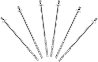 EASTROCK EASTROCK Drum Tension Rods Drum Screw 6 Pack M5X110mm Percussion Replacement Accessory Drum Kit Screws (Silver)  - Image 1