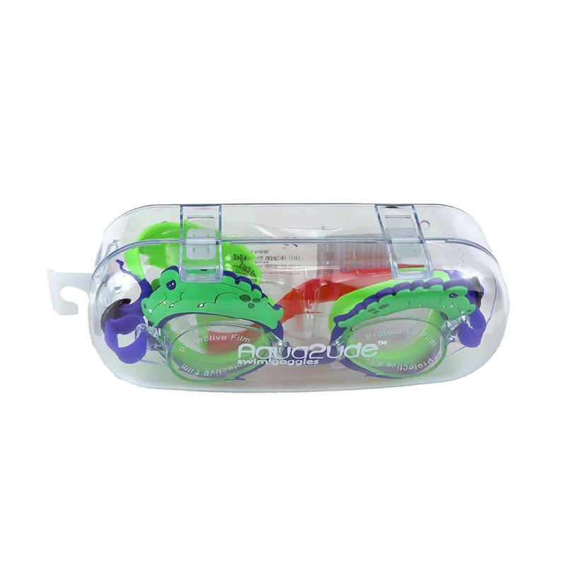 Aqua2Ude Alligator Swim Goggles (Royal Blue/Green) - Image 1