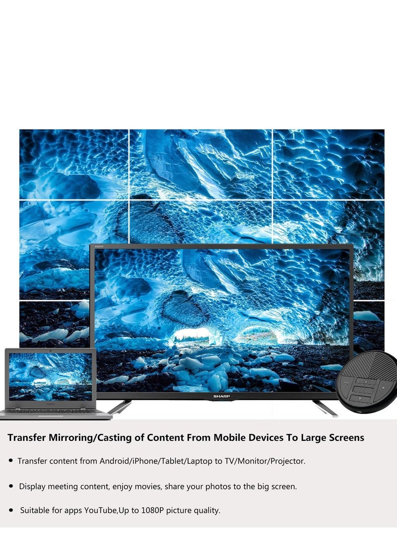 Zikra محول عرض HDMI لاسلكي، دونجل ميراكاست، مع كابل HDMI، لبث يوتيوب، عكس شاشة HDMI لاسلكي، يستخدم لبث/عكس أندرويد إلى التلفاز/البروجيكتور/الشاشة - Image 2