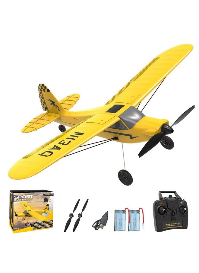VOLANTEXRC - Rc Plane Trainer Sport Cub 3Ch Remote Control Airplane With Prop Saver, 6-Axis Gyro Stabilizer & 3 Modes To Fly, Radio Controlled Aircraft Rtf For Beginners, Kids And Adults (400Mm,Yellow) - Image 1