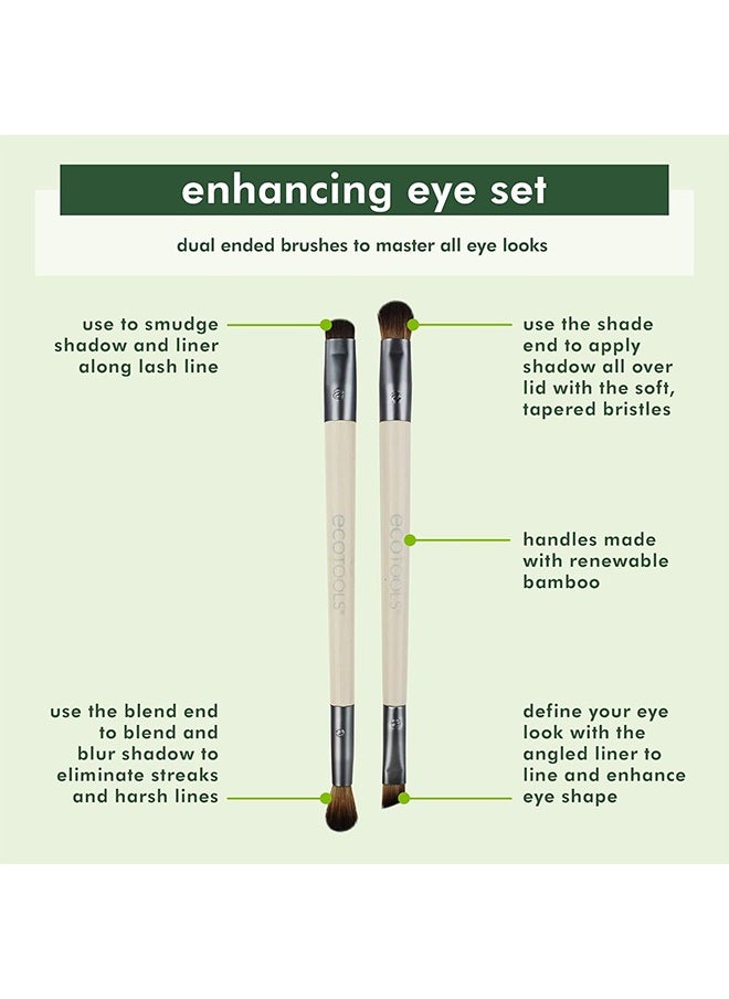 Ecotools - Enhancing Eye Set, Eye Enhancing Duo Brush Set Define Blend & Smudge Eyeshadow & Liner, Eyeshadow Brush, Eye Make Up Brush, Make Up Tool - Image 1