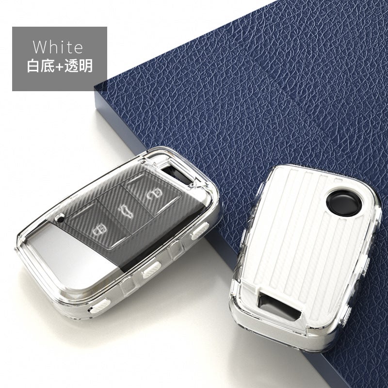 Generic For Volkswagen Magotan Key Set 20 330 Full Bag B 8 Pa Sutter High-end Leather Pattern cc Car Bag 380 Soft Case Ivory White 