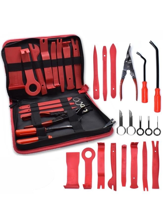 Generic 19Pcs Auto Trim Removal Tool Set, Door Panel Fastener Clips Removal Pliers Trim Puller Pry Repair Tool,for Trim Clip Push  - Image 1