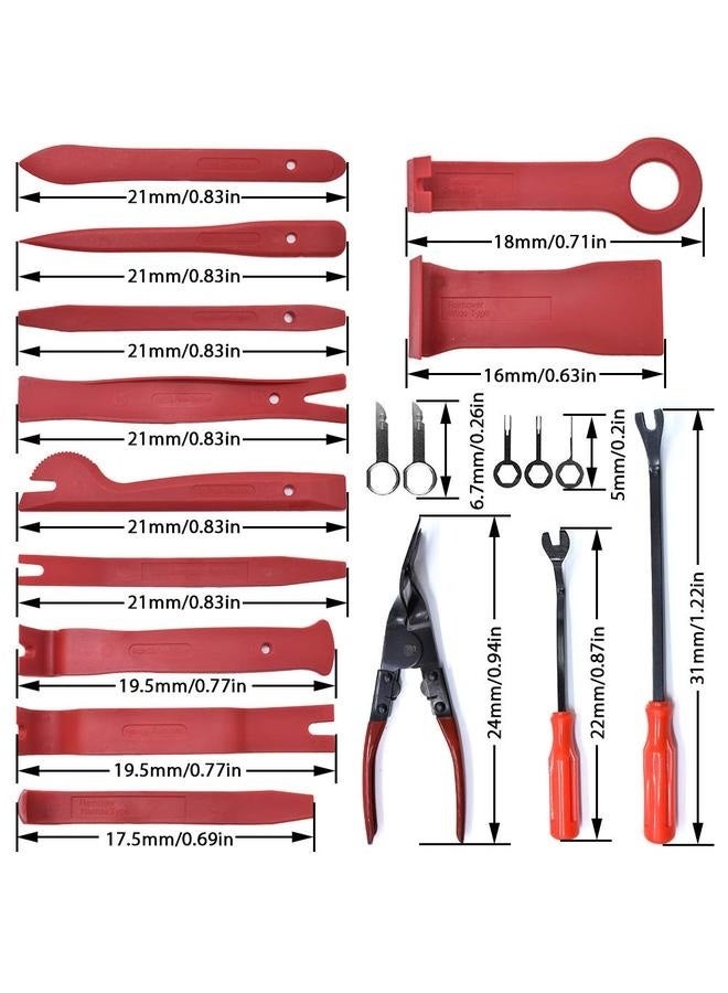 Generic 19Pcs Auto Trim Removal Tool Set, Door Panel Fastener Clips Removal Pliers Trim Puller Pry Repair Tool,for Trim Clip Push  - Image 2