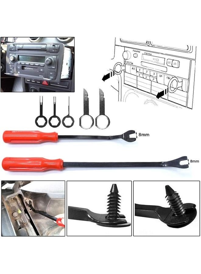 Generic 19Pcs Auto Trim Removal Tool Set, Door Panel Fastener Clips Removal Pliers Trim Puller Pry Repair Tool,for Trim Clip Push  - Image 4