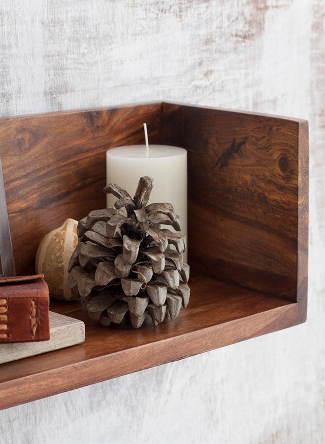 WOODAMIYA® Wooden Wall Mounting Shelves for Decorative Wall Shelf for Books, Décor, and Display - Elegant Space-Saving Design | Natural Finish | 34 x 5 x 2.5 Inch | 1 Pcs Only. - Image 4