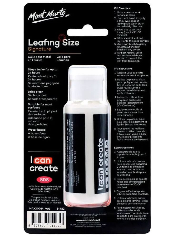 Mont Marte - Leafing Size Gliding Adhesive 60ml - Image 1