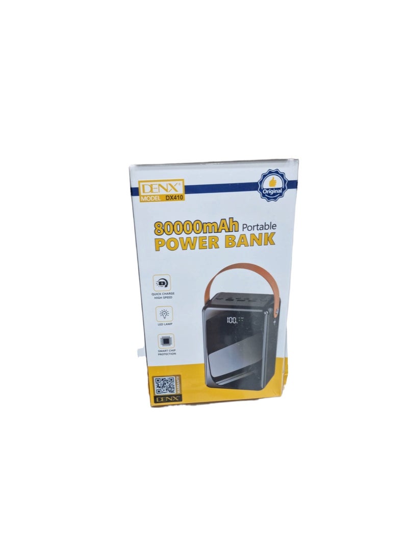 Denx Power Bank 80000mAH Large Capacity 22.5w Output Type-C And USB Port 