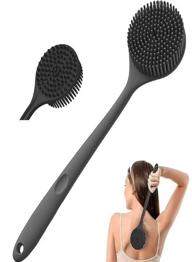 GOMNIK Soft Silicone Back Scrubber Shower Brush with Long Handle - BPA-Free Bath Body Scrub Tool for Dirt Removal - Gentle Exfoliation for Men & Women - Multicolor - Image 1