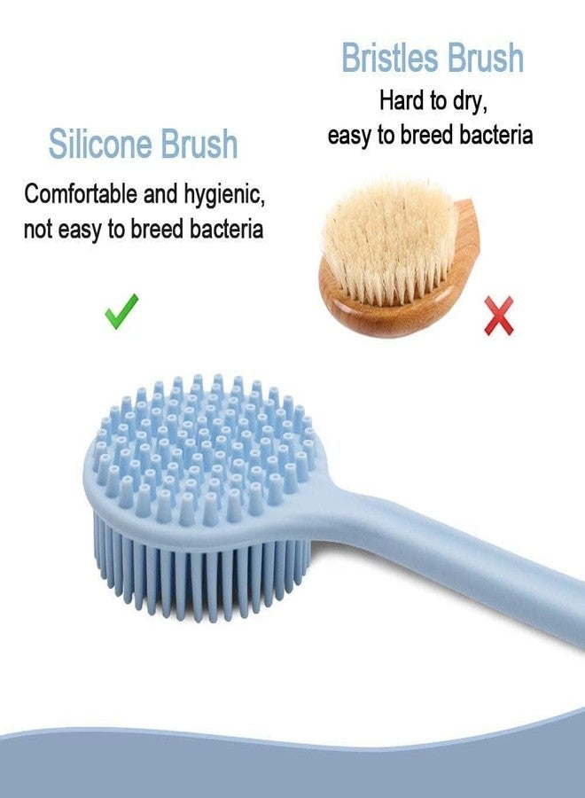 GOMNIK Soft Silicone Back Scrubber Shower Brush with Long Handle - BPA-Free Bath Body Scrub Tool for Dirt Removal - Gentle Exfoliation for Men & Women - Multicolor - Image 4