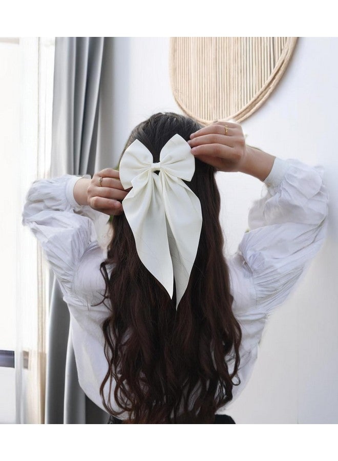 PRITASHA Hair Bows For Women, Bow Clips For Women - Barette Hair Clip - Hair Bow Clips for Women and Girls, Cute Hair Accessories For Girls (PACK OF 2(BLACK,OFF WHITE)) - Image 5