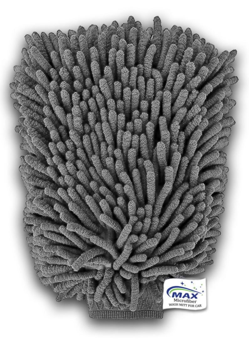 Microfiber Wash Mitt - Ultra Soft, Extra Plush, Dual Sided, Scratch Free and Super Absorbent Car Duster Gloves - Premium Car and Bike Washing Accessories - Image 1