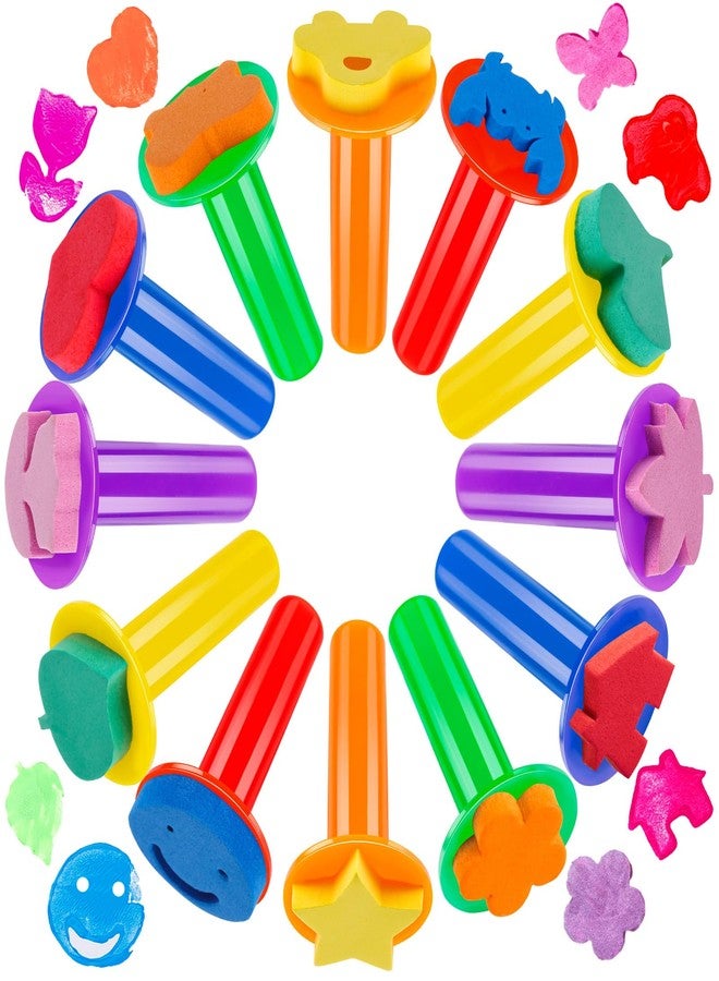 TORINALITAL 12Pcs Paint Stamps for Kids, Sponge Brushes for Painting, EVA Foam Stamps for Early Learning Finger Paint Drawing Crafts and DIY - Image 1