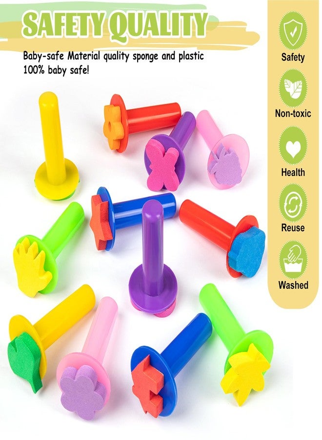 TORINALITAL 12Pcs Paint Stamps for Kids, Sponge Brushes for Painting, EVA Foam Stamps for Early Learning Finger Paint Drawing Crafts and DIY - Image 5