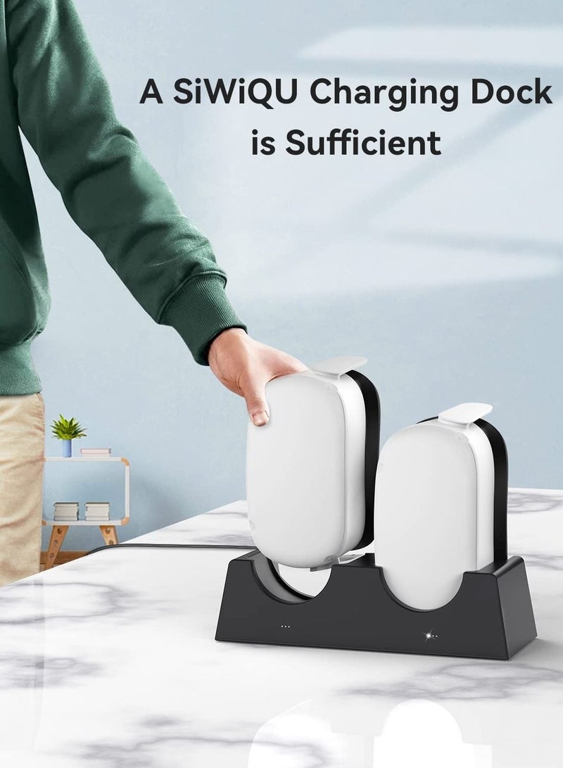Quest 2 Dual Charging Dock, 2 in 1 Charging Stand with 1.5M USB-C Link Cable, Suitable for Quest 2 Headset Touch Controller Accessories, Quest 2 with Charging Port Indicator - Image 5
