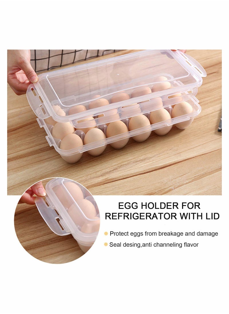 SYOSI - 2 Pack Covered Egg Holders For Refrigerator Egg Storage Container Plastic Egg Trays Deviled Egg Tray Carrier with Lid - Image 1