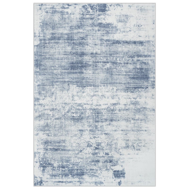 Gent drizz 8x10 Area Rugs Washable Rug: Modern Abstract Living Room Rug Soft Anti-Skid Thin Carpet Indoor Floor Non-Shedding Carpets for Bedroom Dining Room Farmhouse Nursery Home Office Blue White - Image 2