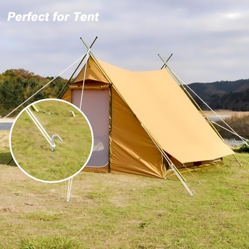 AAGUT Tent Stakes Heavy Duty Metal 9 Inch, 25 Pack Rust-Resistant Galvanized Steel Camping Stake Garden Edging Fence Hooks Yard Tent Pegs for Inflatable, Tarp, Outdoor Christmas Decorations - Image 4