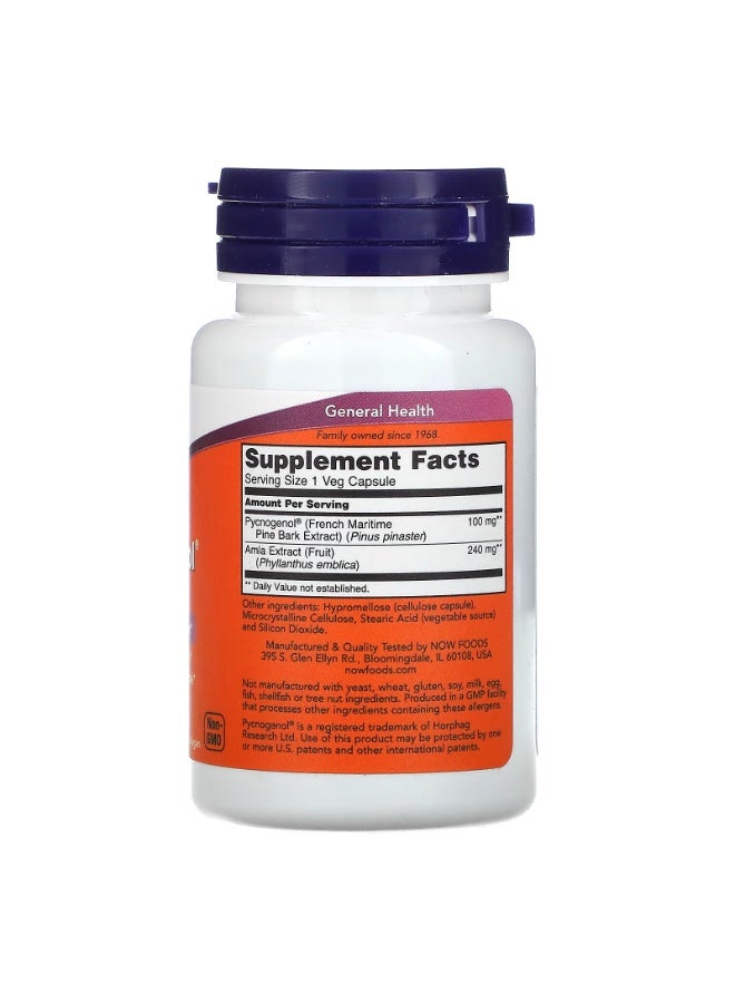 ناو فودز‏, Pycnogenol®‎ مع الأملج، 60 كبسولة نباتية - Image 1