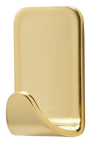 Command Small Metallic Hooks Brass Color, 4 Hooks and 5 Command Strips, Damage-Free Wall Hooks with Adhesive Strips, Adhesive Hooks for Hanging Christmas Decorations, Holds up to 0.5 lb - Image 2