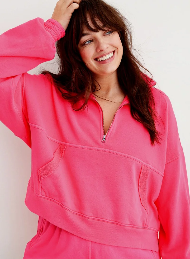 Aerie Zip Detail Sweatshirt