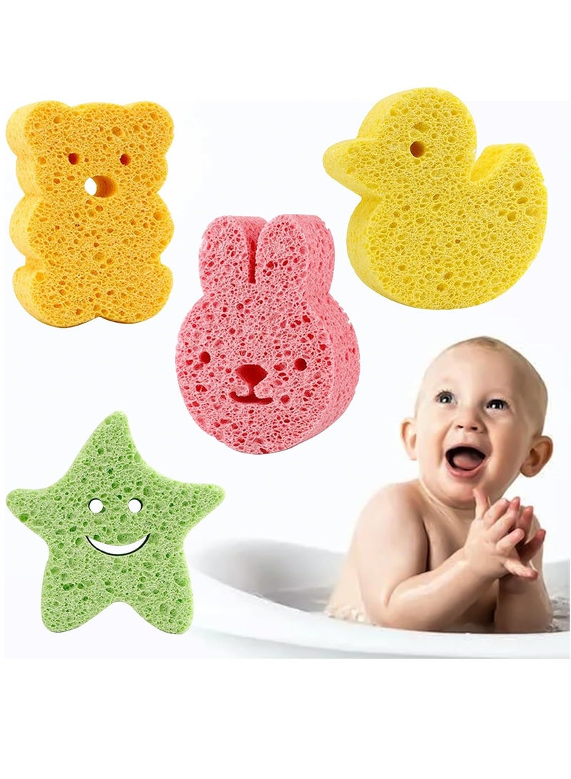 4 حمام الطفل الاسفنج ، شكل جميل الاسفنج حمام الطبيعية ، لينة القطن الأنظف ، حمام الطفل الاسفنج - Image 1