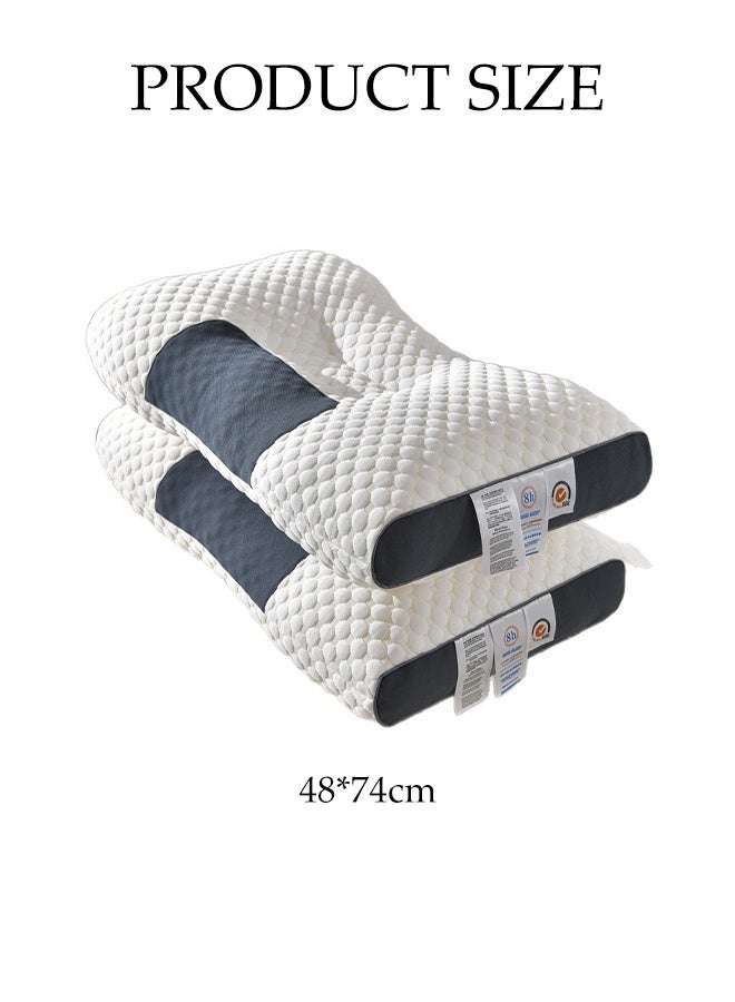 DUNISO 2Pcs Knitted Massage Neck Pillow,3D SPA Massage Pillow,Sleep Massage Pillow Core, Contoured Support Pillows for Side Back Stomach Sleepers,Breathable and Skin-Friendly,Pain Relief With Cervical Neck Protection,for Bedroom, Living Room, Office - Image 2