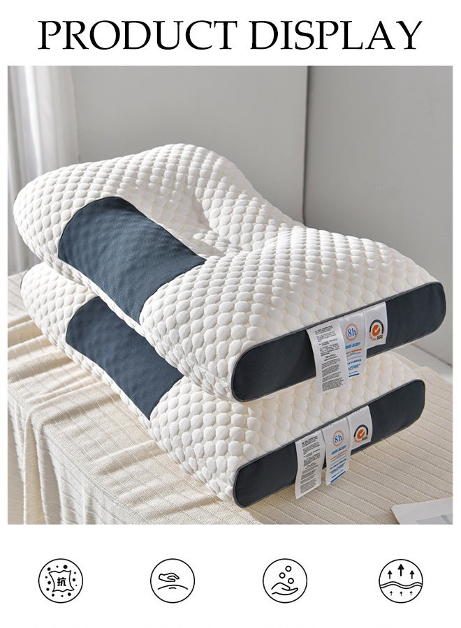 DUNISO 2Pcs Knitted Massage Neck Pillow,3D SPA Massage Pillow,Sleep Massage Pillow Core, Contoured Support Pillows for Side Back Stomach Sleepers,Breathable and Skin-Friendly,Pain Relief With Cervical Neck Protection,for Bedroom, Living Room, Office - Image 4