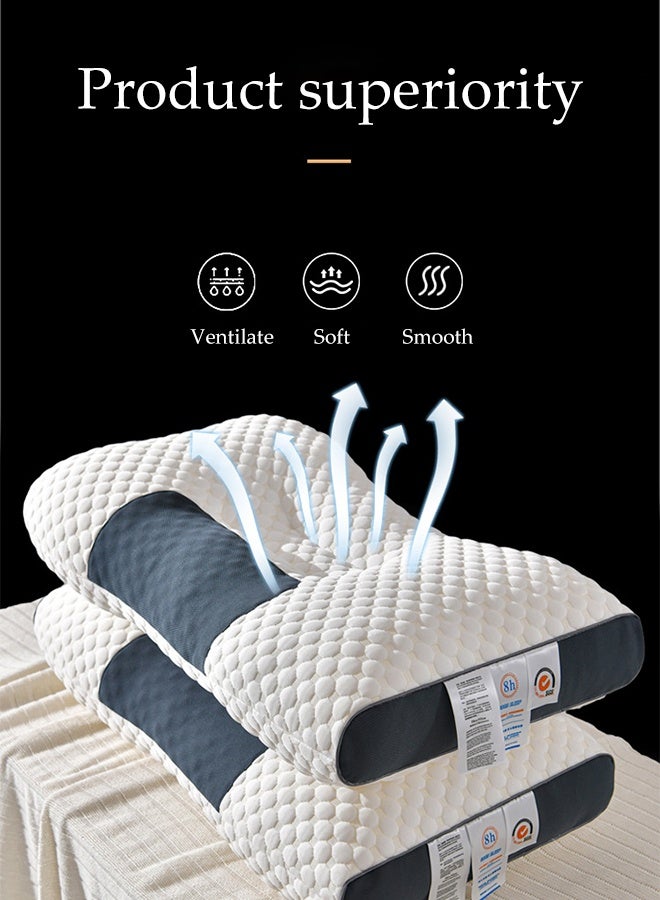 DUNISO 2Pcs Knitted Massage Neck Pillow,3D SPA Massage Pillow,Sleep Massage Pillow Core, Contoured Support Pillows for Side Back Stomach Sleepers,Breathable and Skin-Friendly,Pain Relief With Cervical Neck Protection,for Bedroom, Living Room, Office - Image 5