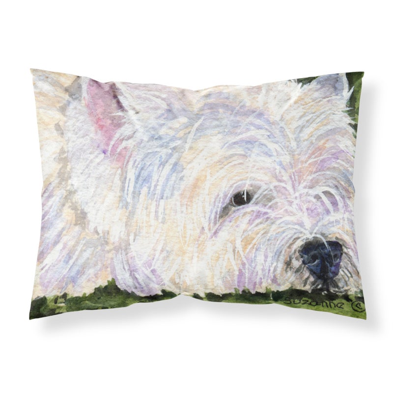 ""Caroline's Treasures SS8831PILLOWCASE Westie الرطوبة فتل النسيج وسادة قياسية كبيرة متعددة الألوان""