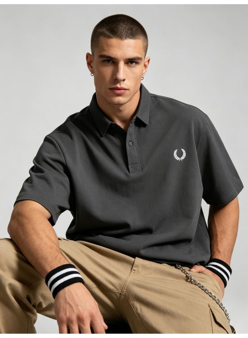 فريد بيري Fred Perry unisex plain laurel wreath Polo shirt, breathable embossed knitted short sleeves, simple casual shirt for men and women. - Image 5