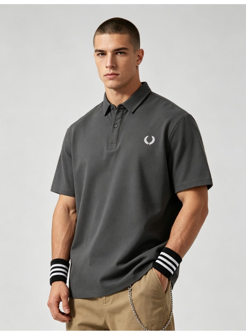 فريد بيري Fred Perry unisex plain laurel wreath Polo shirt, breathable embossed knitted short sleeves, simple casual shirt for men and women. - Image 4