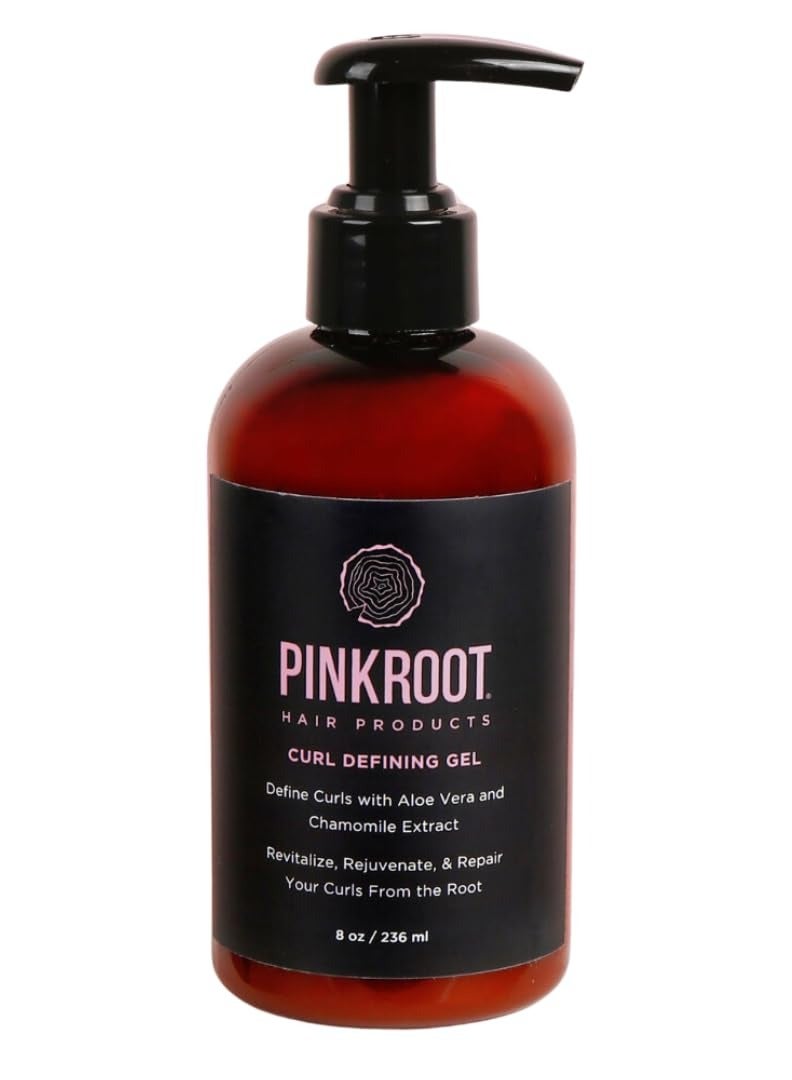 Pink Root Curl Defining Gel for Curly, Wavy, and Kinky Hair - with Aloe Vera and Chamomile Extract (8 Oz) - Image 1