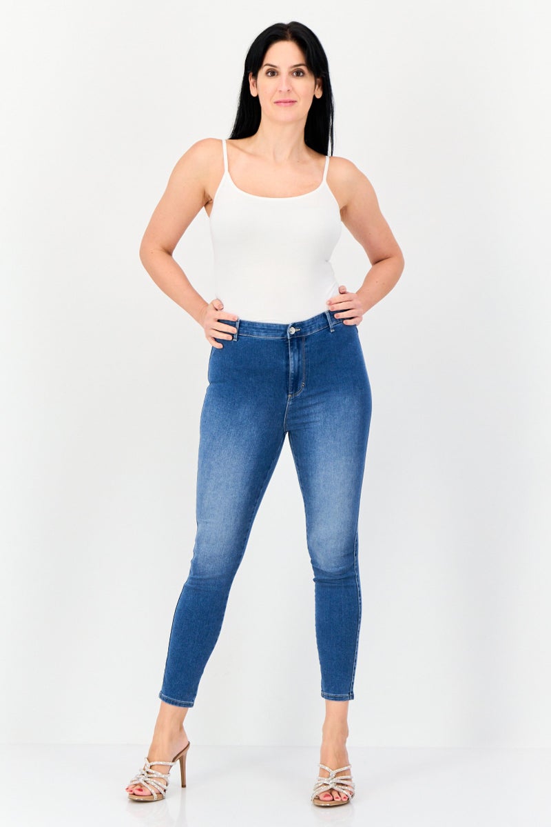 VERO MODA جينز ضيق مغسول قابل للتمدد للنساء من فيرو مودا، أزرق - Image 4