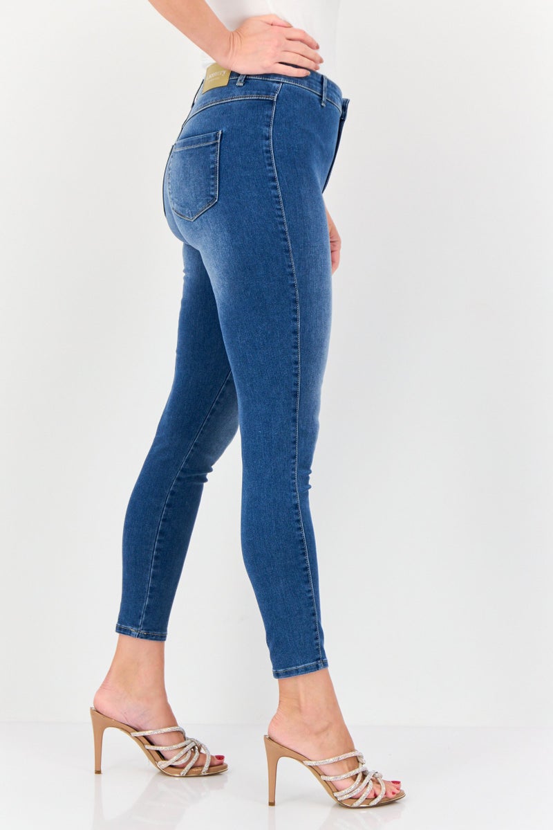 VERO MODA جينز ضيق مغسول قابل للتمدد للنساء من فيرو مودا، أزرق - Image 3