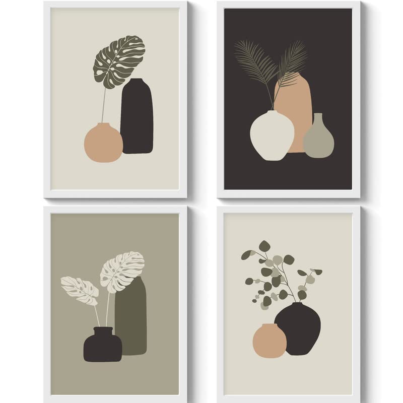 SC CREATIVES Set of 4 Trendy Design Shapes Framed Art Prints Painting with Plexi Glass 16 x 12 Inches Wall Art Posters for Wall Decor Wall Hangings White Frame Ready To Hang - Image 1