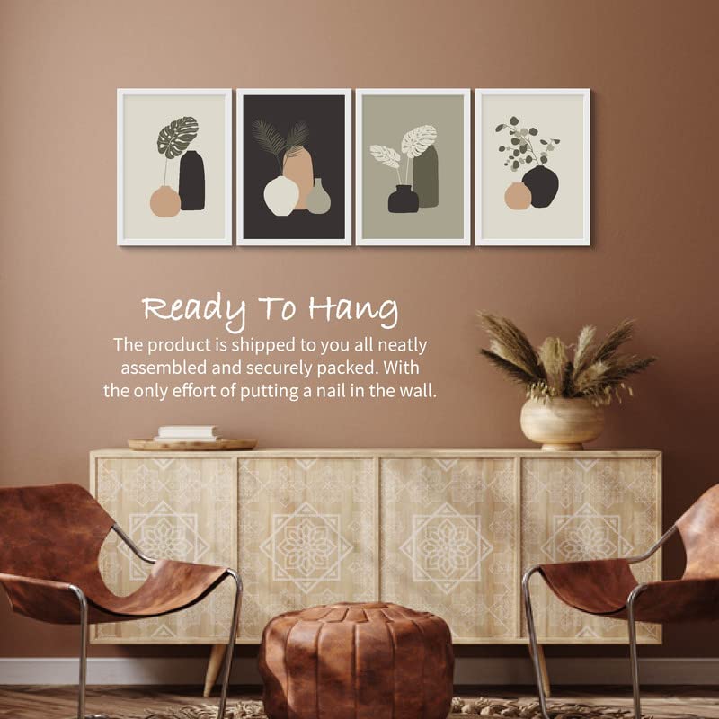 SC CREATIVES Set of 4 Trendy Design Shapes Framed Art Prints Painting with Plexi Glass 16 x 12 Inches Wall Art Posters for Wall Decor Wall Hangings White Frame Ready To Hang - Image 2