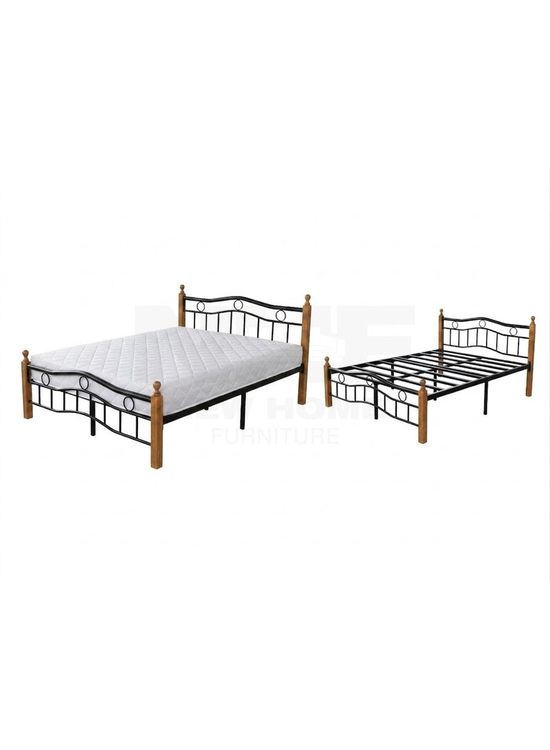 New Home Furniture NHF 7888 Queen H100 x W150 x L190 cm Wood & Steel Bed Frame with 40 cm Under-Bed Storage Strong Durable Modern Bedroom Bed for Home and Apartment - Image 1