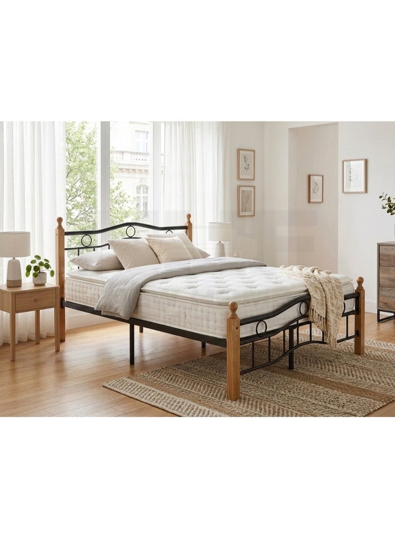 New Home Furniture NHF 7888 Queen H100 x W150 x L190 cm Wood & Steel Bed Frame with 40 cm Under-Bed Storage Strong Durable Modern Bedroom Bed for Home and Apartment - Image 2