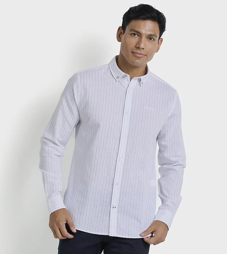بين شيرمان Ben Sherman Men's Long Sleeve Striped Shirts