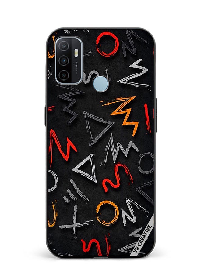 Protective Case Cover For Oppo A53 Abstract Design Multicolour