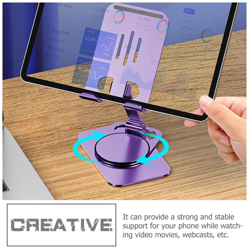 Dark Purple Aluminum Alloy Adjustable Foldable Phone Tablet Stand Dock - Image 5