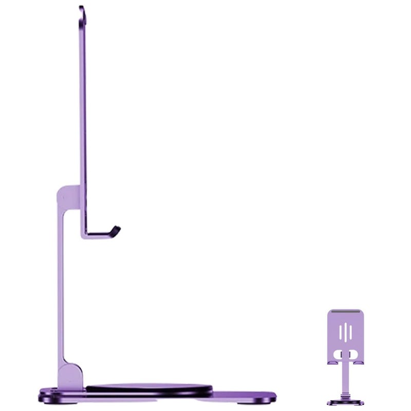 Dark Purple Aluminum Alloy Adjustable Foldable Phone Tablet Stand Dock - Image 2